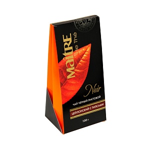 MAITRE de Thé  ЦЕЙЛОНСКИЙ С ТИПСАМИ  чай черный байховый цейлонский среднелистовой, 100г