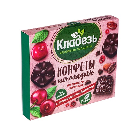 Конфеты из темного шоколада с вишневым конфитюром 100 г