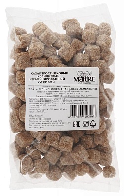 Сахар тростниковый коричневый нерафинированный кусковой, 800г