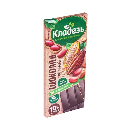Шоколад горький с орехами (без сахара) 100 г